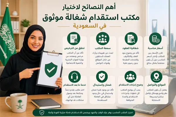 أهم النصائح لاختيار مكتب استقدام شغالة موثوق في السعودية